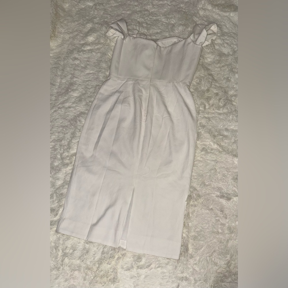 NWOT Dress the Population Bailey Off the Shoulder Dress white sz L - Picture 4 of 7
